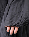 【RUNDHOLZ】 COTTON CHIFFON SHIRT DRESS _BLACK GLOSS