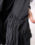 【RUNDHOLZ】 COTTON CHIFFON SHIRT DRESS _BLACK GLOSS