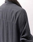 【RUNDHOLZ】 COTTON CHIFFON SHIRT DRESS _BLACK GLOSS