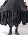 【RUNDHOLZ】 COTTON CHIFFON SHIRT DRESS _BLACK GLOSS