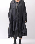 【RUNDHOLZ】 COTTON CHIFFON SHIRT DRESS _BLACK GLOSS