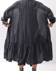 【RUNDHOLZ】 COTTON CHIFFON SHIRT DRESS _BLACK GLOSS