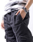 【Andrea Ya'aqov】 UNISEX DENIM CARGO PANTS DEN60_BLACK