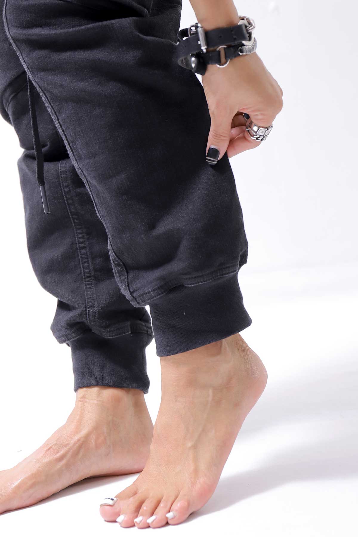 【Andrea Ya'aqov】 UNISEX DENIM CARGO PANTS DEN60_BLACK