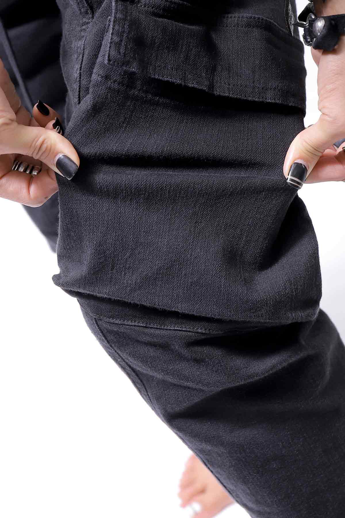 【Andrea Ya'aqov】 UNISEX DENIM CARGO PANTS DEN60_BLACK