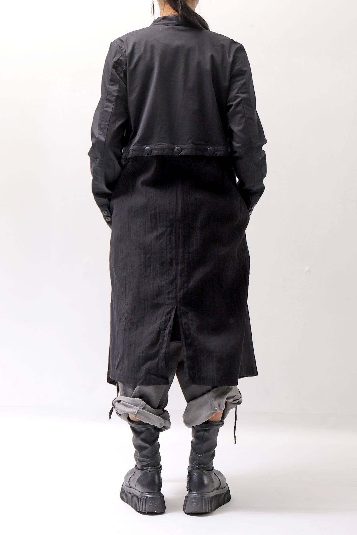 【studio b3】 2WAY LIGHT CARDIGAN COAT MPB1872_BLACK