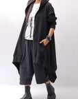 【bajra】 UNISEX 2WAY SWEAT ZIP-UP CARDIGAN 160QK03_BLACK