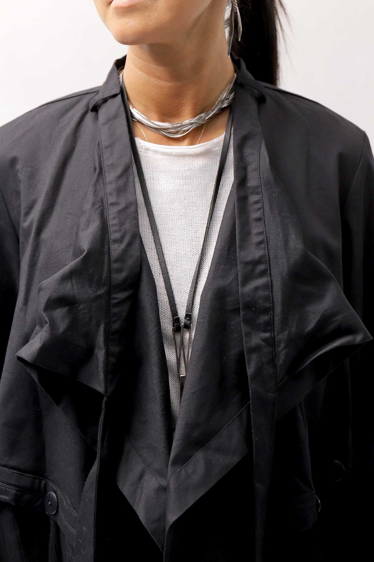 【studio b3】 2WAY LIGHT CARDIGAN COAT MPB1872_BLACK