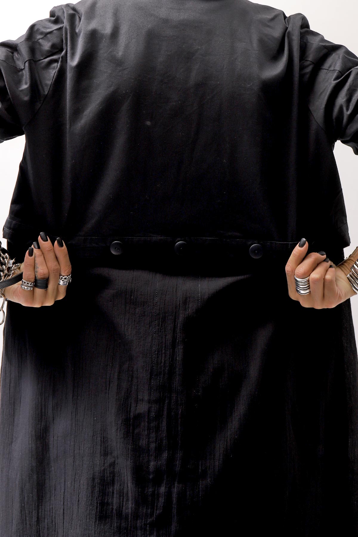 【studio b3】 2WAY LIGHT CARDIGAN COAT MPB1872_BLACK