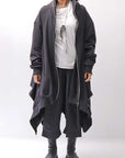 【bajra】 UNISEX 2WAY SWEAT ZIP-UP CARDIGAN 160QK03_BLACK
