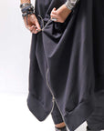 【bajra】 UNISEX 2WAY SWEAT ZIP-UP CARDIGAN 160QK03_BLACK