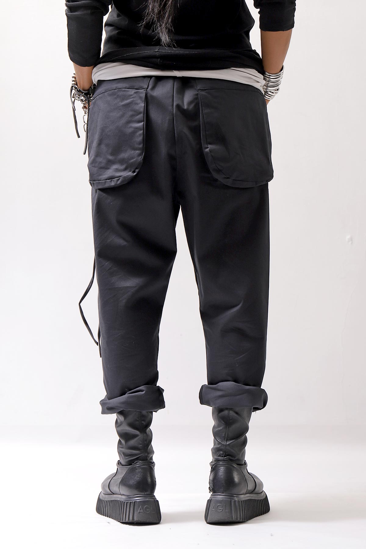 【studio b3】 UNISEX COTTON SARROUEL PANTS OGB1760/M2_BLACK