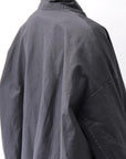 【bajra】 UNISEX TWILLED COTTON BACK DRAPE CARDIGAN COAT 160QB01LG_BLACK