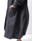 【bajra】 UNISEX TWILLED COTTON BACK DRAPE CARDIGAN COAT 160QB01LG_BLACK