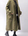 【bajra】 UNISEX TWILLED COTTON BACK DRAPE CARDIGAN COAT 160QB01LG_KHAKI BROWN