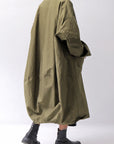 【bajra】 UNISEX TWILLED COTTON BACK DRAPE CARDIGAN COAT 160QB01LG_KHAKI BROWN