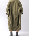 【bajra】 UNISEX TWILLED COTTON BACK DRAPE CARDIGAN COAT 160QB01LG_KHAKI BROWN
