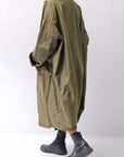 【bajra】 UNISEX TWILLED COTTON BACK DRAPE CARDIGAN COAT 160QB01LG_KHAKI BROWN