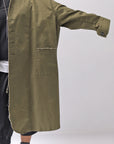 【bajra】 UNISEX TWILLED COTTON BACK DRAPE CARDIGAN COAT 160QB01LG_KHAKI BROWN