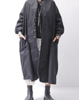 【bajra】 UNISEX TWILLED COTTON BACK DRAPE CARDIGAN COAT 160QB01LG_BLACK