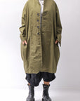 【bajra】 UNISEX TWILLED COTTON BACK DRAPE SHIRT CARDIGAN 160QB01SH_KHAKI BROWN