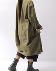 【bajra】 UNISEX TWILLED COTTON BACK DRAPE SHIRT CARDIGAN 160QB01SH_KHAKI BROWN