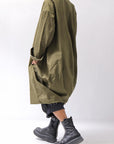 【bajra】 UNISEX TWILLED COTTON BACK DRAPE SHIRT CARDIGAN 160QB01SH_KHAKI BROWN