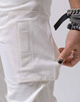 【thom/krom】 UNISEX MIXED COTTON RIB PANTS MST512_CREAM