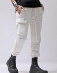 【thom/krom】 UNISEX MIXED COTTON RIB PANTS MST512_CREAM