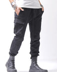 【thom/krom】 UNISEX MIXED COTTON RIB PANTS MST512_BLACK