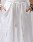 【NOSTRASANTISSIMA】SWEAT COTTON WIDE EASY PANTS FP141_WHITE