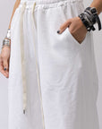 【NOSTRASANTISSIMA】SWEAT COTTON WIDE EASY PANTS FP141_WHITE