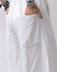 【NOSTRASANTISSIMA】SWEAT COTTON WIDE EASY PANTS FP141_WHITE