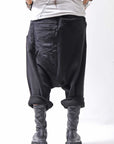 【studio b3】 UNSEX DENIM&SWEAT BOX SARROUEL PANTS RBB1974_BLACK