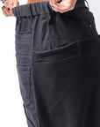 【studio b3】 UNSEX DENIM&SWEAT BOX SARROUEL PANTS RBB1974_BLACK