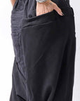 【studio b3】 UNSEX DENIM&SWEAT BOX SARROUEL PANTS RBB1974_BLACK
