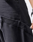 【studio b3】 UNSEX DENIM&SWEAT BOX SARROUEL PANTS RBB1974_BLACK
