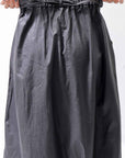 【studio b3】 UNSEX COATED LINEN&BAMBOO BOX SARROUEL PANTS NB2123_BLACK