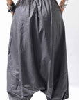 【studio b3】 UNSEX COATED LINEN&BAMBOO BOX SARROUEL PANTS NB2123_BLACK