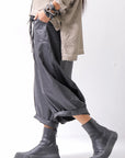 【studio b3】 UNSEX COATED LINEN&BAMBOO BOX SARROUEL PANTS NB2123_BLACK