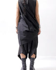 【sanctamuerte】 COTTON SLEEVE-LESS LONG TOP 325/MM_BLACK