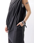 【sanctamuerte】 COTTON SLEEVE-LESS LONG TOP 325/MM_BLACK