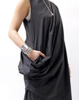 【sanctamuerte】 COTTON SLEEVE-LESS LONG TOP 325/MM_BLACK