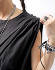 【sanctamuerte】 COTTON SLEEVE-LESS LONG TOP 325/MM_BLACK
