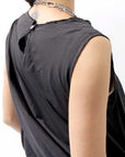 【sanctamuerte】 COTTON SLEEVE-LESS LONG TOP 325/MM_BLACK