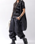 【Primordial is Primitive】 UNISEX SIDE PRINTED SLIM FIT TEE ST-709RO_BLACK