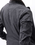 【RUNDHOLZ】 GRUNGE COTTON LACE & STRETCH JACKET _BLACK GLOSS