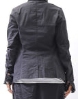 【RUNDHOLZ】 GRUNGE COTTON LACE & STRETCH JACKET _BLACK GLOSS