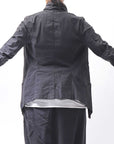 【RUNDHOLZ】 GRUNGE COTTON LACE & STRETCH JACKET _BLACK GLOSS