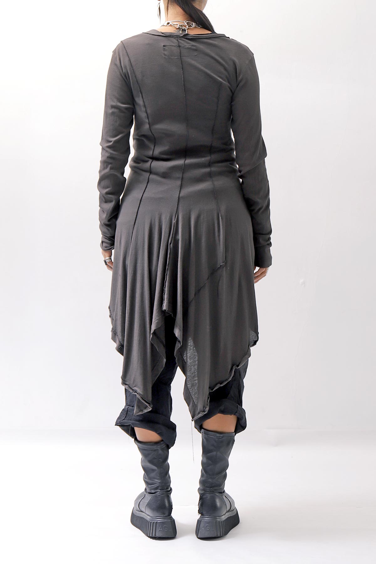 【RUNDHOLZ】 RIB COTTON PENGUIN BUTTON LONG TOP 234 0904_LAVA